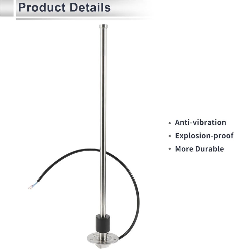 RATCHROLL 1set Fuel Sending Unit and Gauge Kit 480mm Length Boat Fuel Sending Unit Marine Fuel Sender Unit Black Silver Tone Metal 240-33 Ohm - Image 5